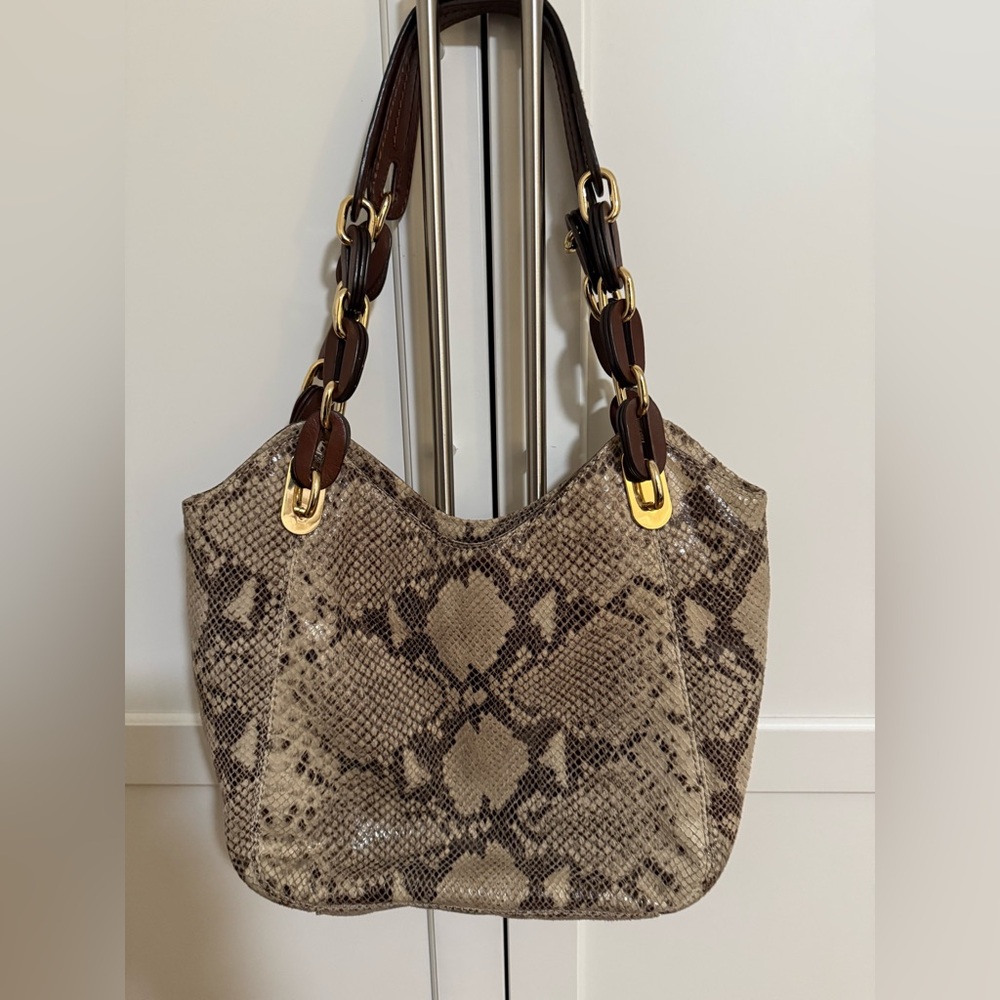 Michael Kors snakeskin print shoulder bag